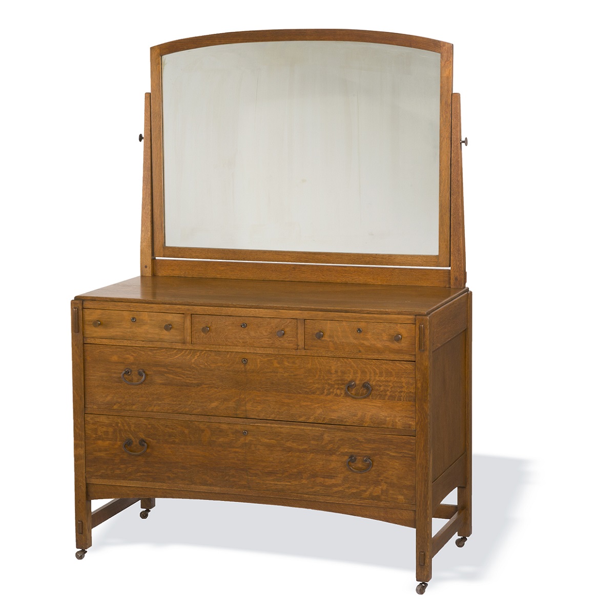 Limbert Dresser with Mirror, 1905-1915 Wooden dresser topped with large mirror