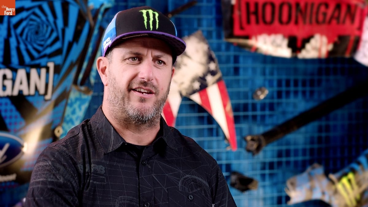 Video still of Ken Block from an interview