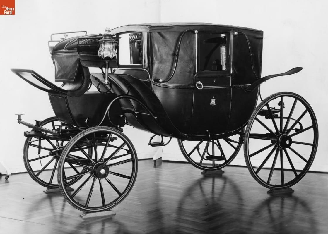 Black-and-white photo of carriage