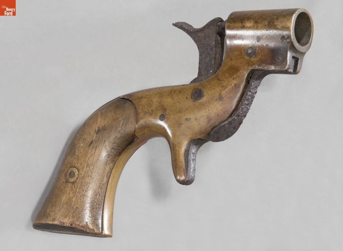 U.S. Army Model 1862 Percussion Signal Pistol, circa 1862 Gun with wooden stock and very short barrel
