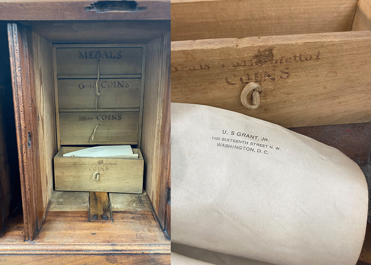 secret-compartment Letterhead stationery found in secret compartment that belonged to Ulysses S. Grant Jr. (Buck).