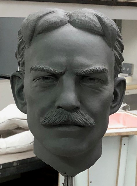 Head of man with mustache