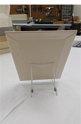 Cardboard rectangle on stand