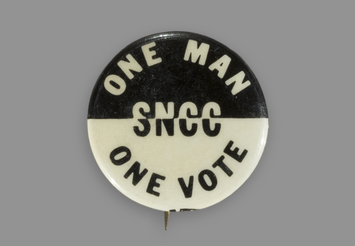 Button, One Man One Vote SNCC, 1960-1967